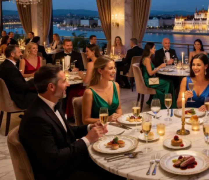 Lunetrra étterem elegáns, gyertyafényes atmoszférája